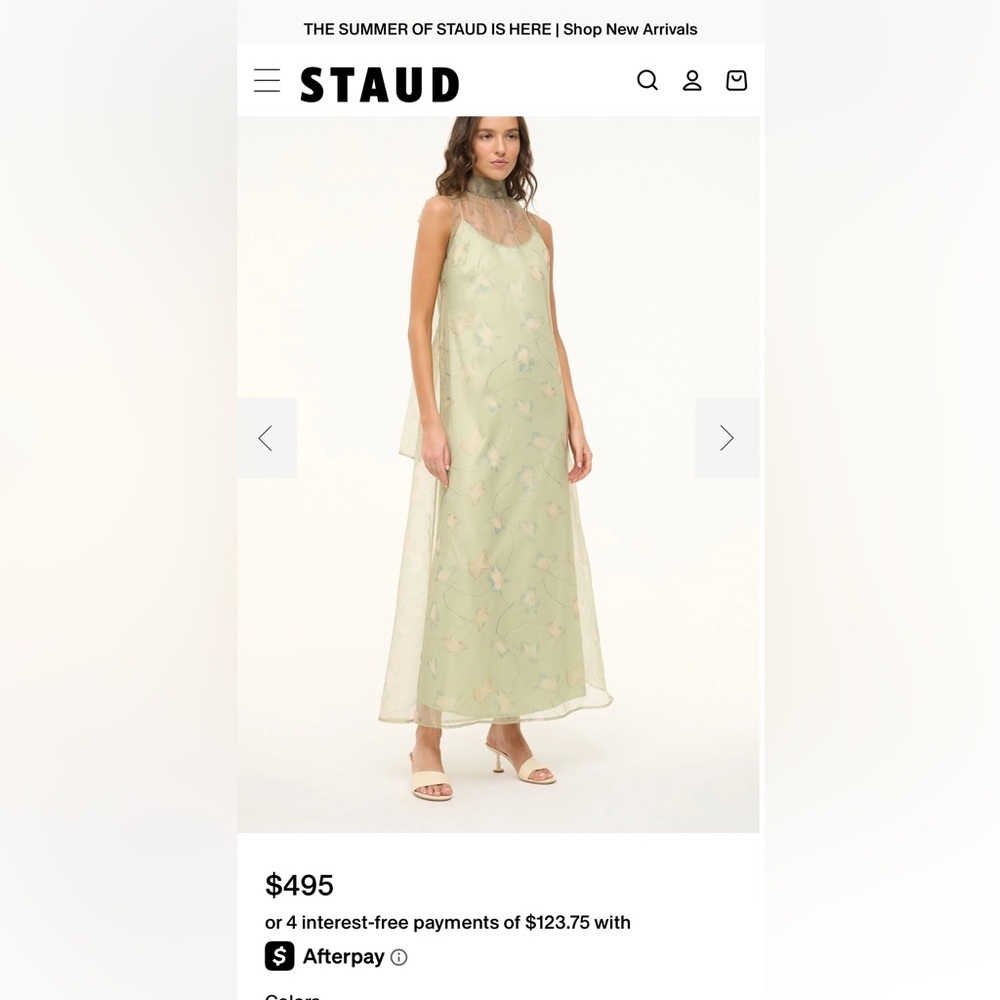 STAUD Light Green Maxi Dress